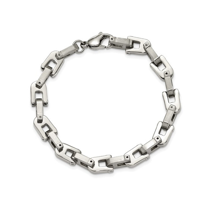 Mens Stainless Steel Link Bracelet (8.5 Inch) Image 1