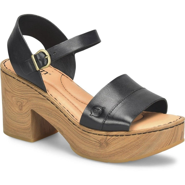 Born Women's Lucca Sandal Black Full Grain Leather - BR0047703  BLACK Image 1