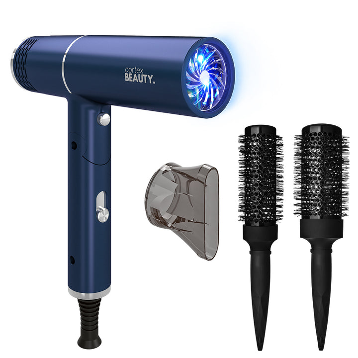 AirFold - Ionic Foldable Dryer + Blowout Brush Set with 2 Detachable Heads Image 1