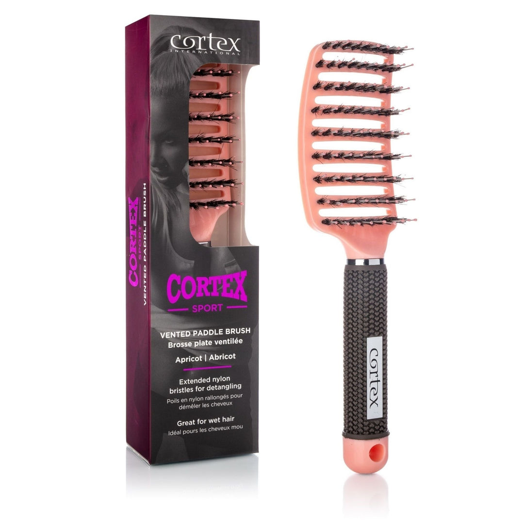 Cortex International Sport Paddle Hair Brush Vented Detangler Teal 3.5" Boar Nylon Image 1