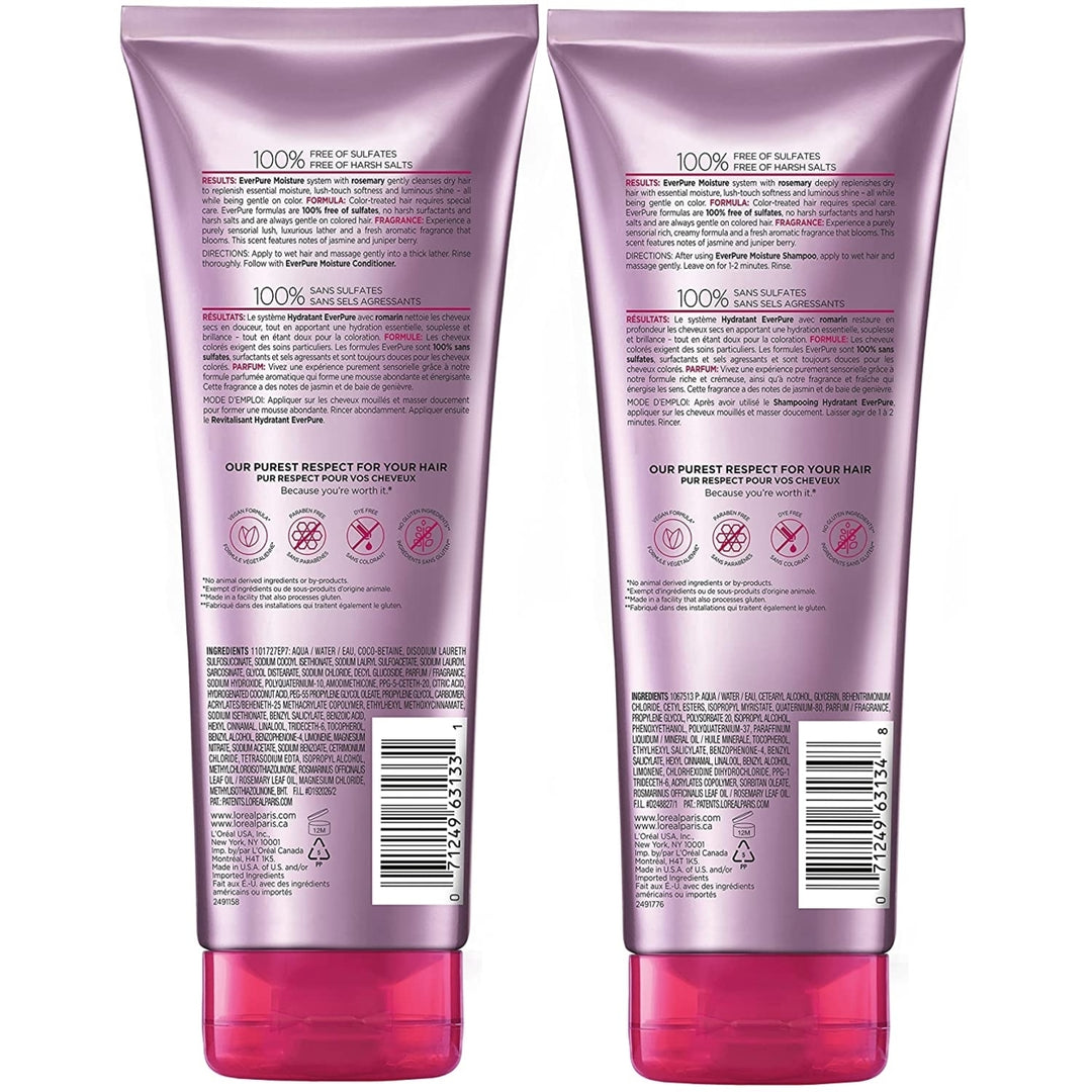 LOreal Paris EverPure Moisture Sulfate Free Shampoo and Conditioner with Rosemary Botanicalfor Dry Color Treated Hair1 Image 2