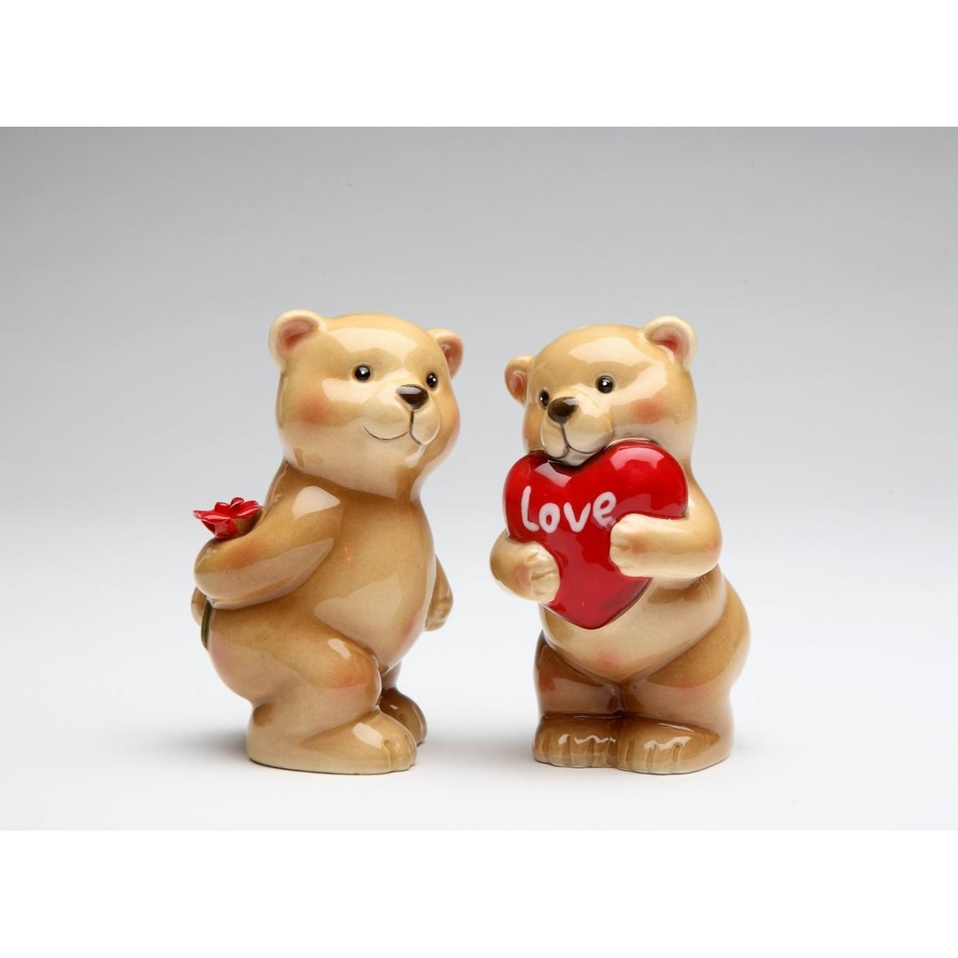 Ceramic Teddy Bear Salt and Pepper Shakers Valentines Day Gift Image 3