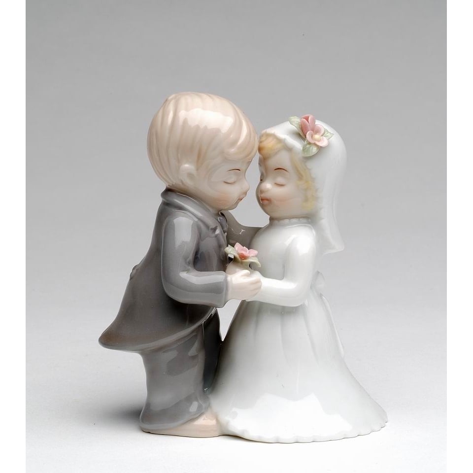 Ceramic Mini Wedding Couple Figurine 2.6x2x3.75 Gift Favor Image 3