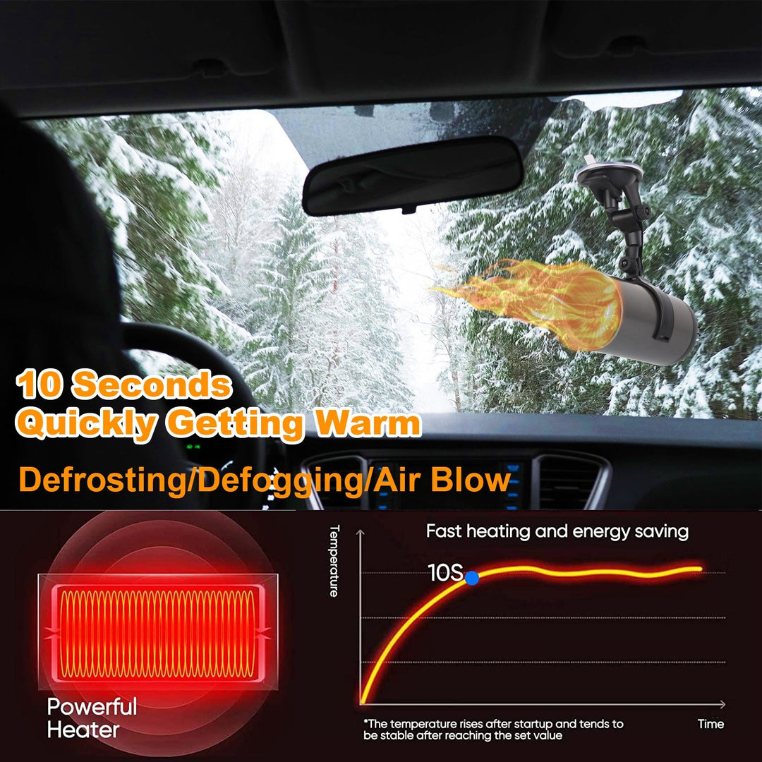 12V 150W Portable Car Heater 2 In 1 Heating Cooling Fan Rotatable Demister Defroster with 4.92ft Cord Image 3