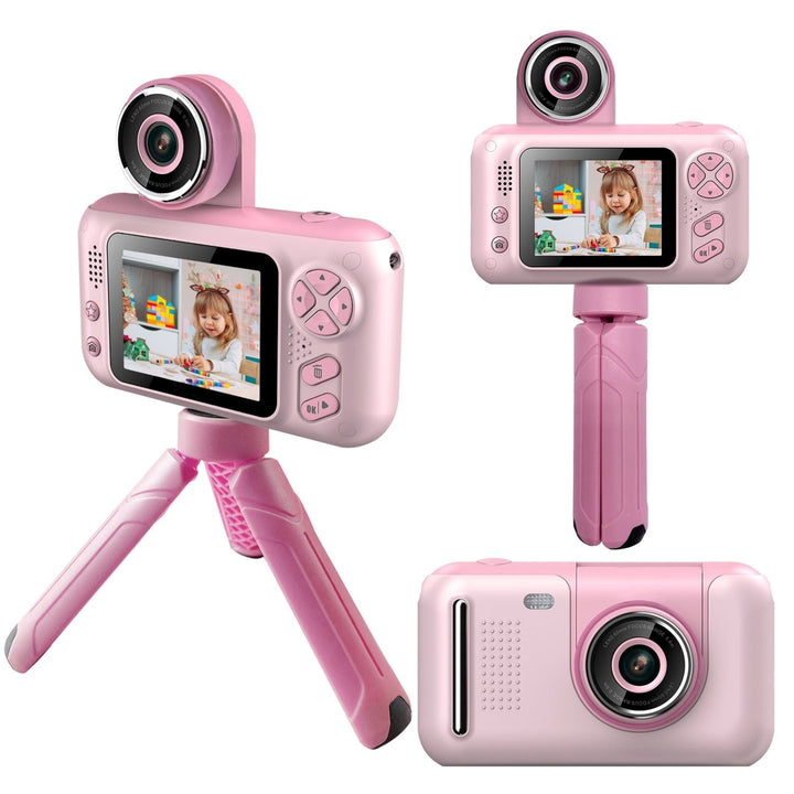 Kids Digital Camera with Flip Lens Children Video Camcorder Christmas Toy Birthday Gifts with Tripod 2.4in Screen 32G Image 6