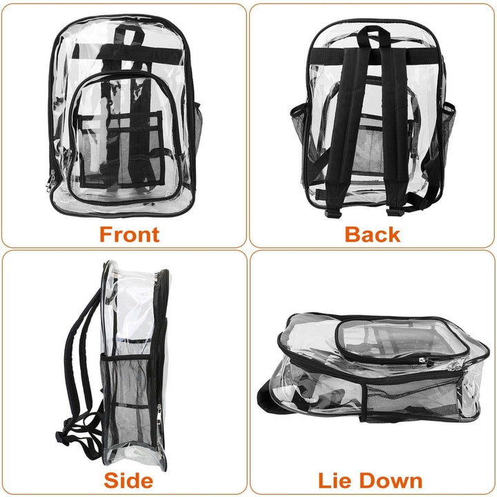 Clear Backpack Heavy Duty Transparent Book Bag Waterproof PVC Clear Backpack 5.3Gal with Reinforced Strap Image 8