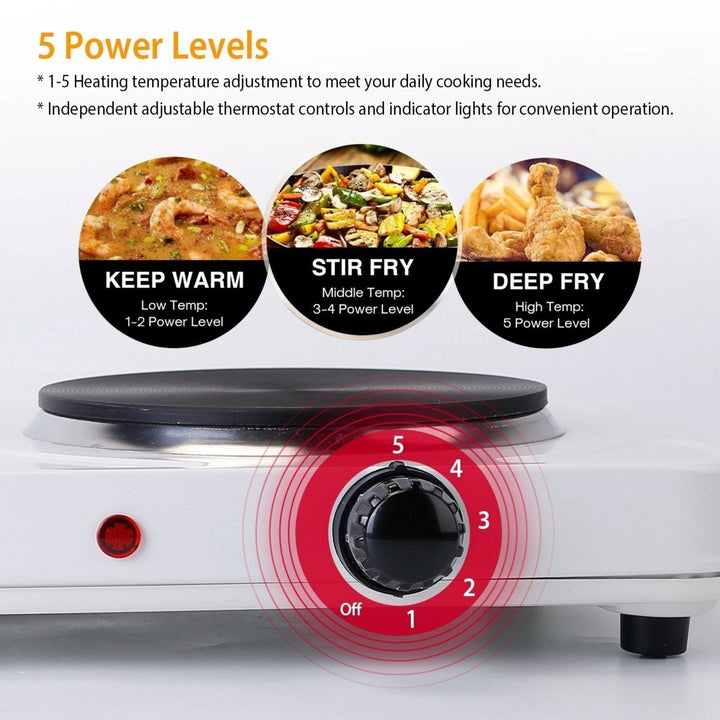 2000W Double Electric Burner Portable Dual Counter Stove Countertop Hot Plate Kitchen Cooker Stove with 5 Gear Image 4