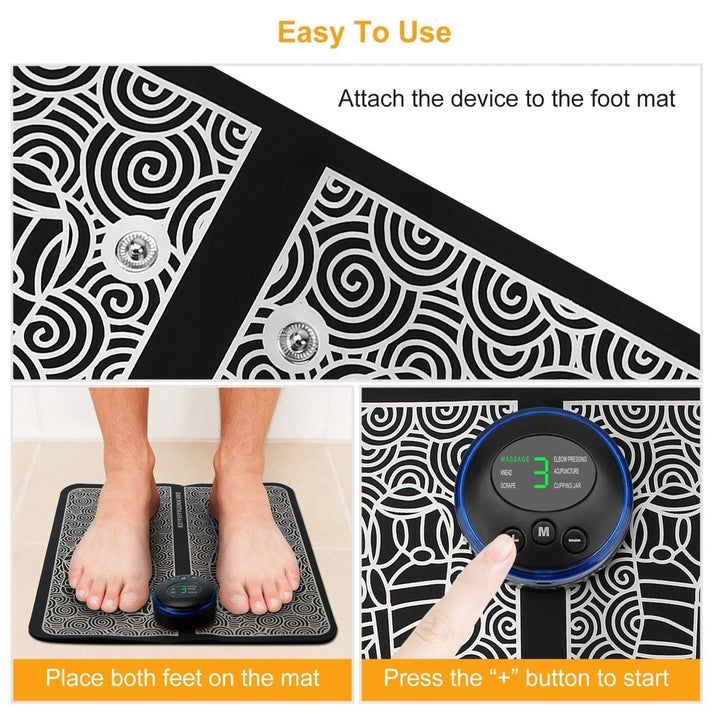 EMS Foot Massage Pad Electric Stimulator Massager Unit Rechargeable Leg Reshaping Muscle Pain Relax Image 7