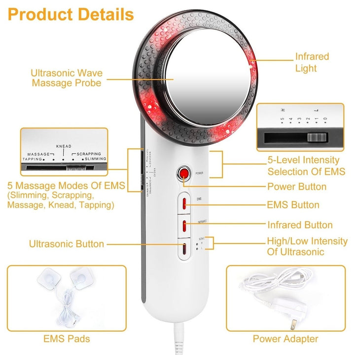 Ultrasonic Body Shaping Machine 3 in 1 Multifunctional EMS Infrared Massager Fat Remover For Belly Waist Leg Arm Image 2