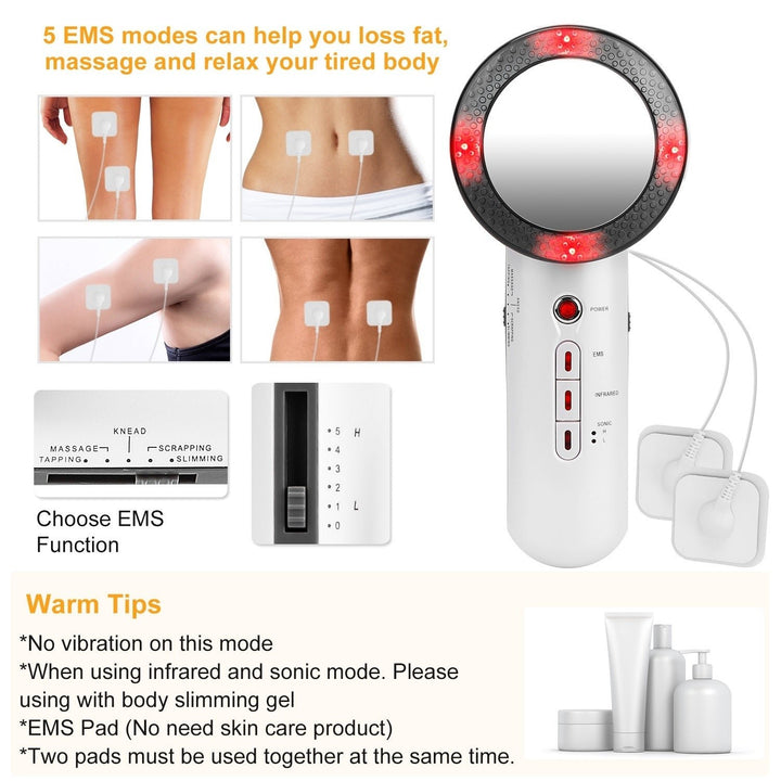 Ultrasonic Body Shaping Machine 3 in 1 Multifunctional EMS Infrared Massager Fat Remover For Belly Waist Leg Arm Image 4