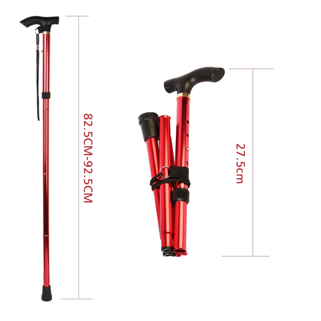 Walking Cane Aluminum Alloy Walking Stick Adjustable Folding Travel Hiking Stick Image 12