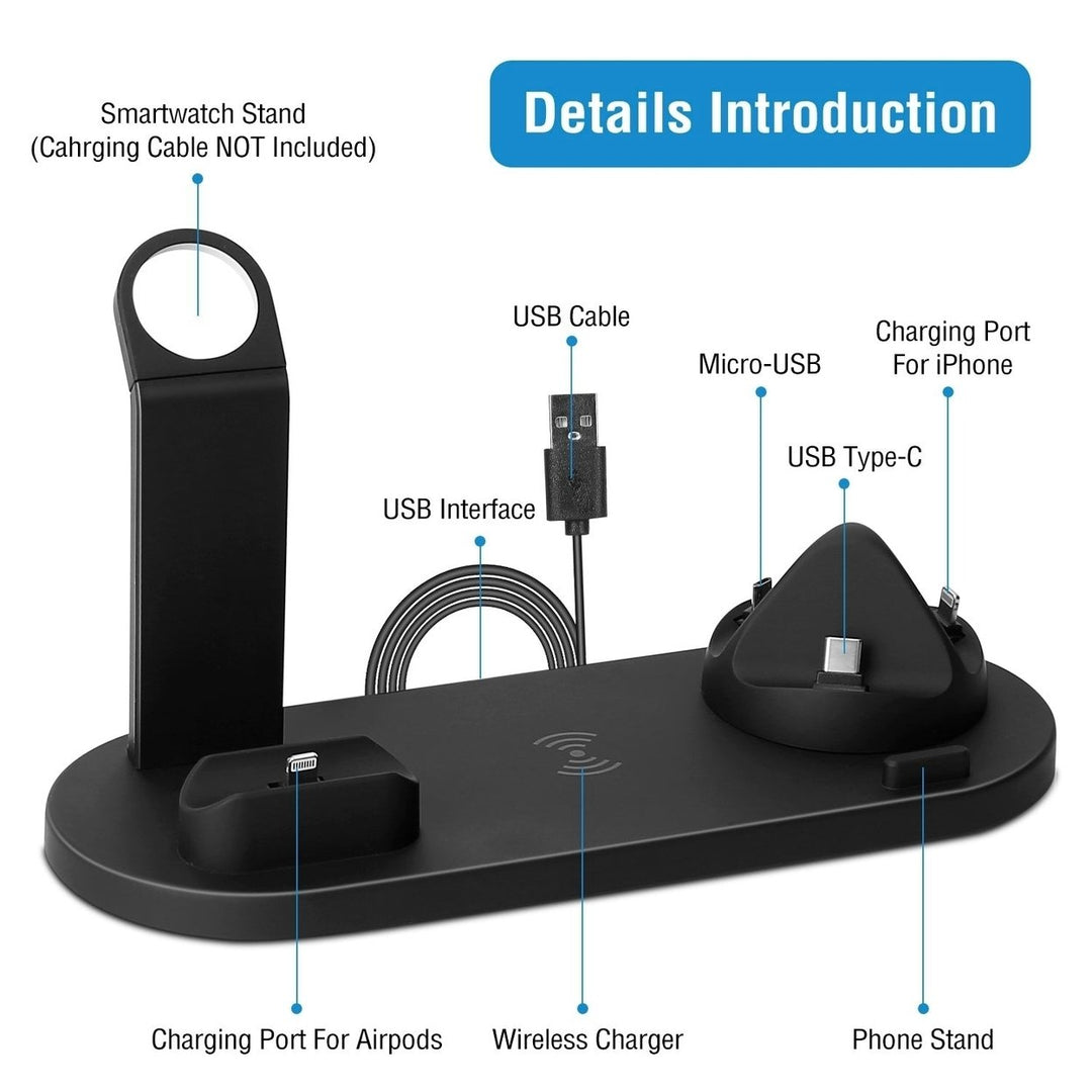 Wireless Charger Dock 4 in 1 10W Fast Charging Station For iPhone Apple iWatch Series Image 8