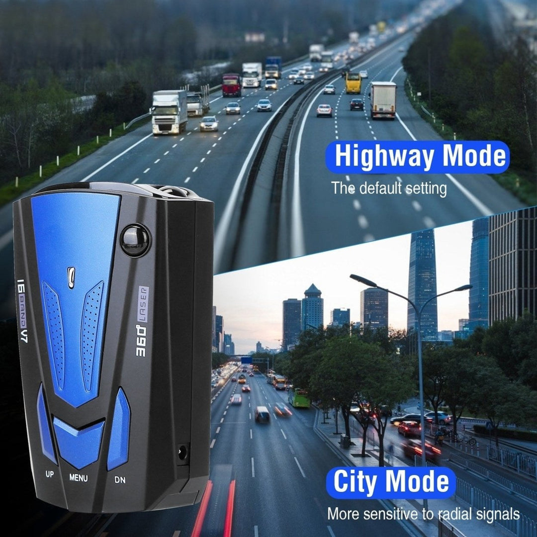 Radar Detector Car 16 Band V7 Speed Safety Voice Alert Car Radar LED Display City Highway Mode Auto 360 Detection Image 4