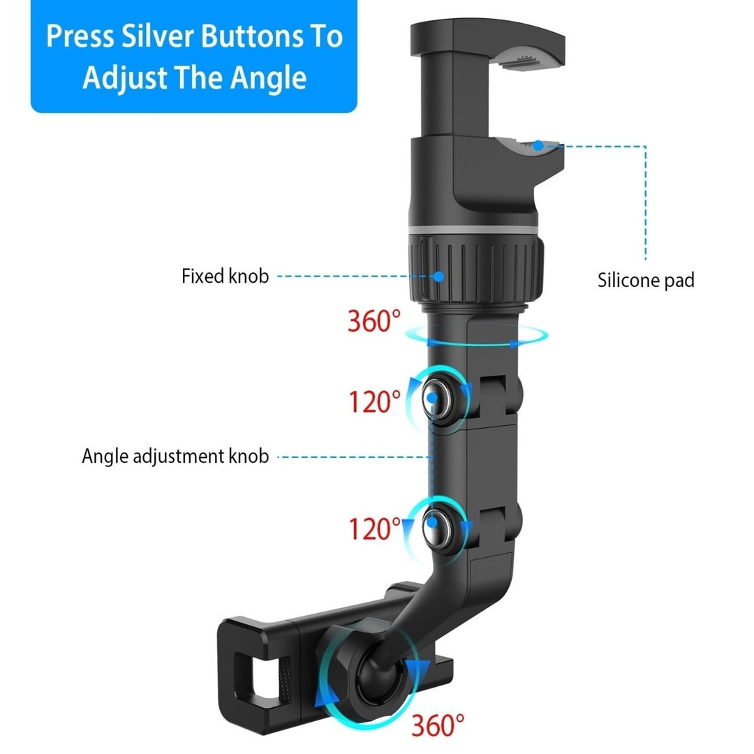 Multifunctional Mobile Phone Holder Bracket 360 Rearview Mirror Phone Holder Mount Shooting Phone Holder Cradle Image 2