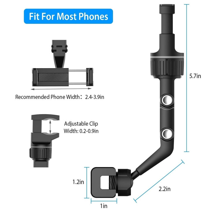 Multifunctional Mobile Phone Holder Bracket 360 Rearview Mirror Phone Holder Mount Shooting Phone Holder Cradle Image 3