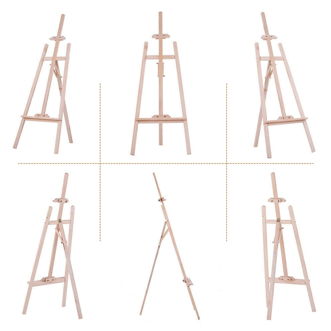 Painting Easel Stand Wooden Inclinable A Frame Tripod Easel Drawing Stand with 63.4 in-68.9in Adjustable Height Hold Image 7