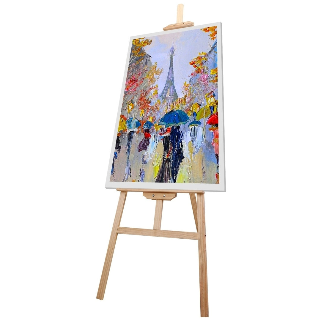 Painting Easel Stand Wooden Inclinable A Frame Tripod Easel Drawing Stand with 63.4 in-68.9in Adjustable Height Hold Image 11