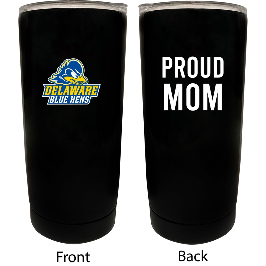 Delaware Blue Hens NCAA Insulated Tumbler - 16oz Stainless Steel Travel Mug Proud Mom Design Black Image 1