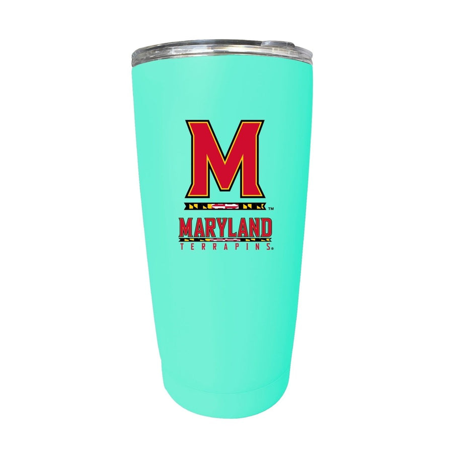 Maryland Terrapins NCAA Insulated Tumbler - 16oz Stainless Steel Travel Mug Seafoam Image 1