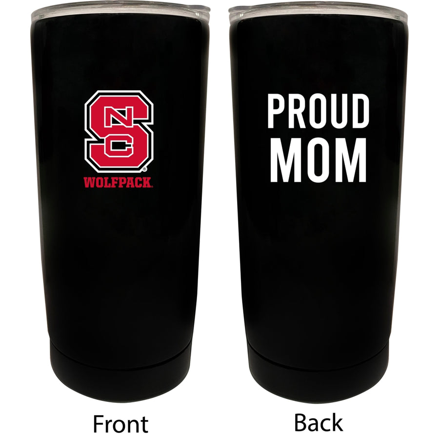 NC State Wolfpack NCAA Insulated Tumbler - 16oz Stainless Steel Travel Mug Proud Mom Design Black Image 1