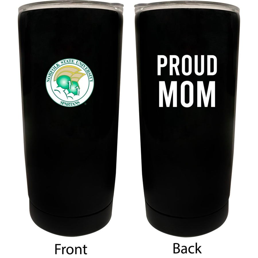 Norfolk State University NCAA Insulated Tumbler - 16oz Stainless Steel Travel Mug Proud Mom Design Black Image 1