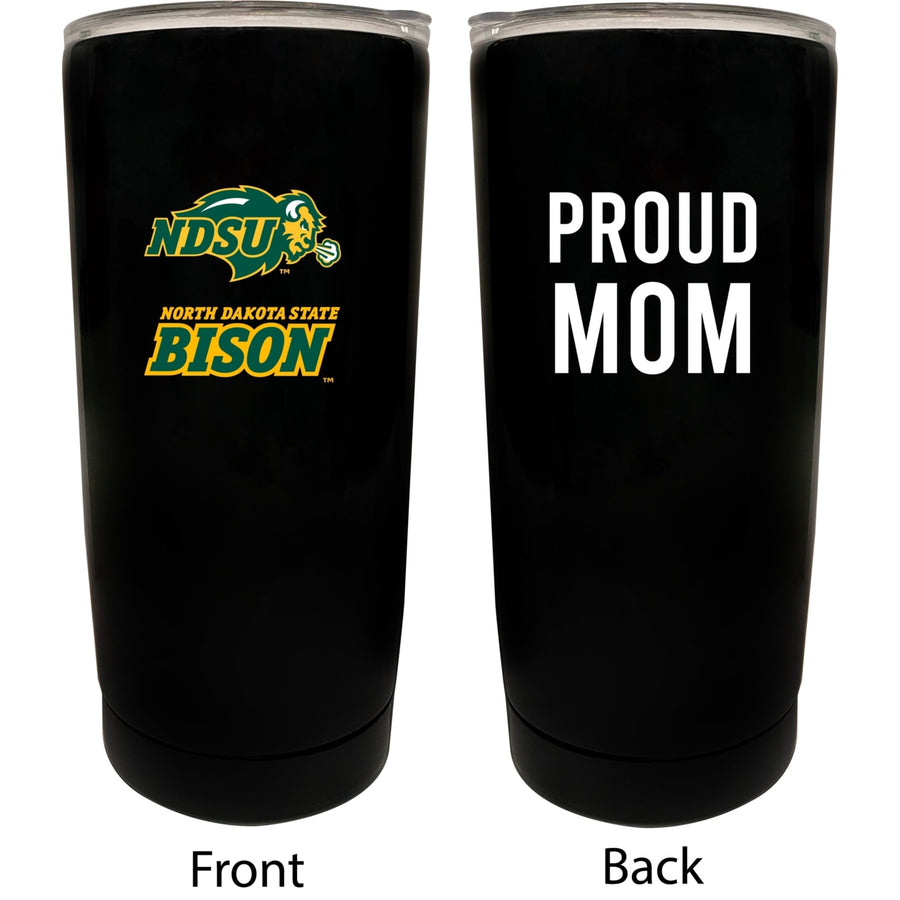 North Dakota State Bison NCAA Insulated Tumbler - 16oz Stainless Steel Travel Mug Proud Mom Design Black Image 1