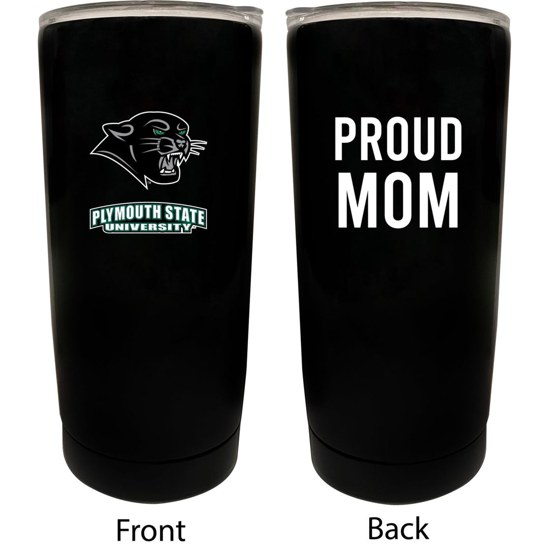 Plymouth State University NCAA Insulated Tumbler - 16oz Stainless Steel Travel Mug Proud Mom Design Black Image 1