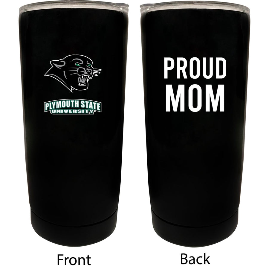 Plymouth State University NCAA Insulated Tumbler - 16oz Stainless Steel Travel Mug Proud Mom Design Black Image 1