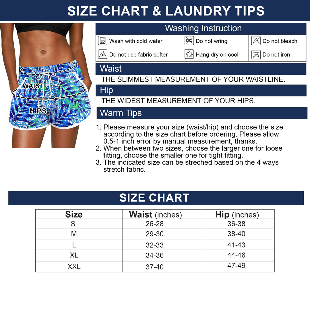 2-Pack Womens Floral Printed Shorts Elastic Waist Drawstring Summer Lounge wear Pants Casual Dolphin Shorts with Pockets Image 12