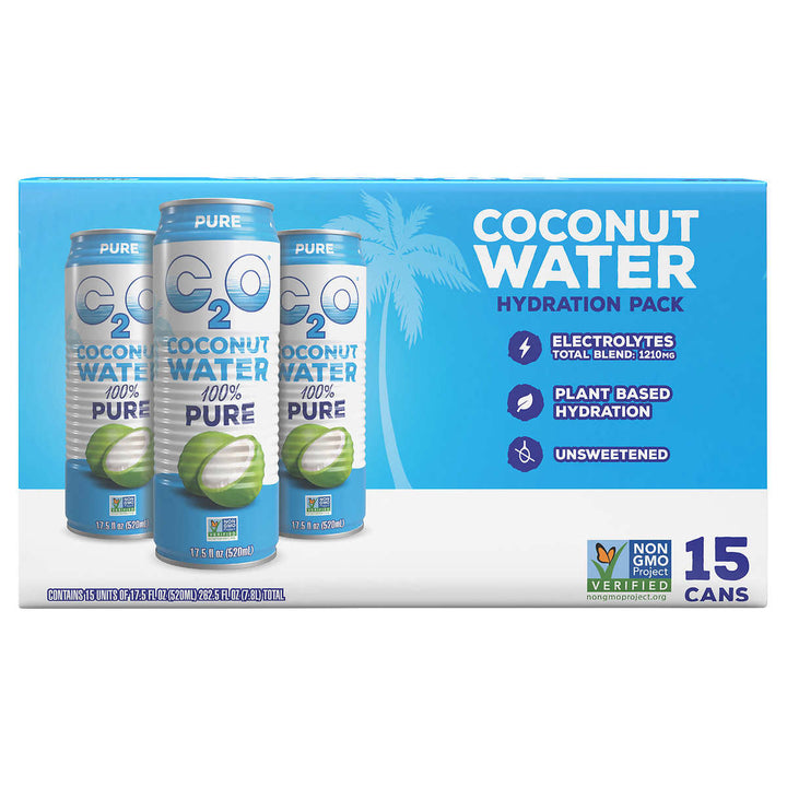 C2O Coconut Water Hydration Pack100% Pure17.5 Fluid Ounce (Pack of 15) Image 1