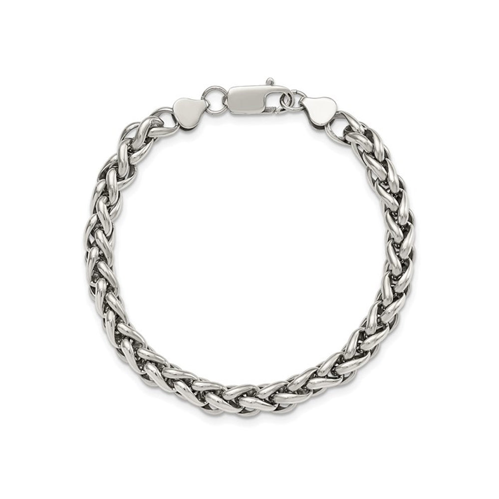 Mens Bracelet in Polished Stainless Steel 8.50 Inches Image 1