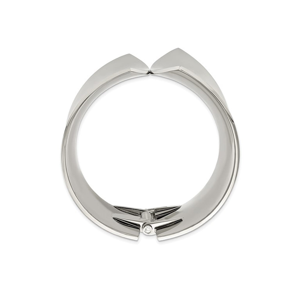 Stainless Steel POlished Hinged Bangle Image 3