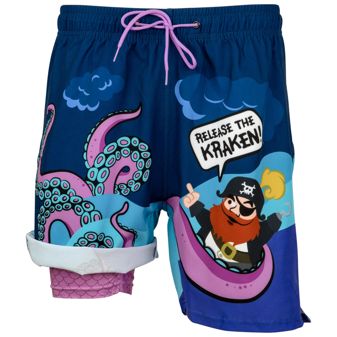 Release The Kraken! 6" Inseam Lined Swim Trunks Image 4