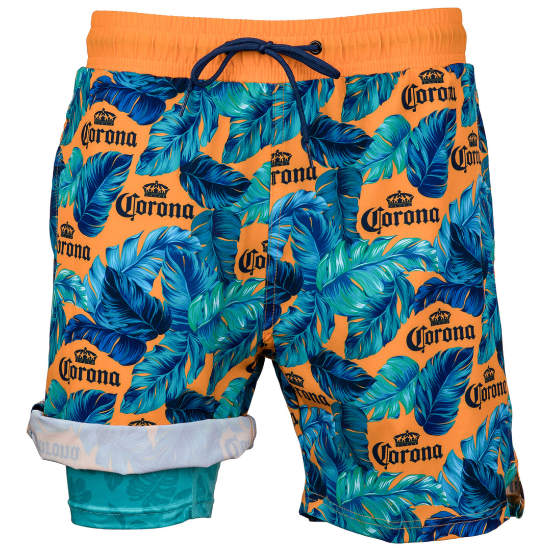 Corona Extra Tropical Beer 6" Inseam Lined Swim Trunks Image 4