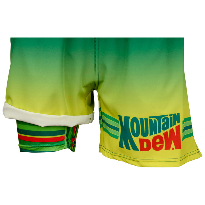 Mountain Dew Retro Logo 6" Inseam Lined Swim Trunks Image 4