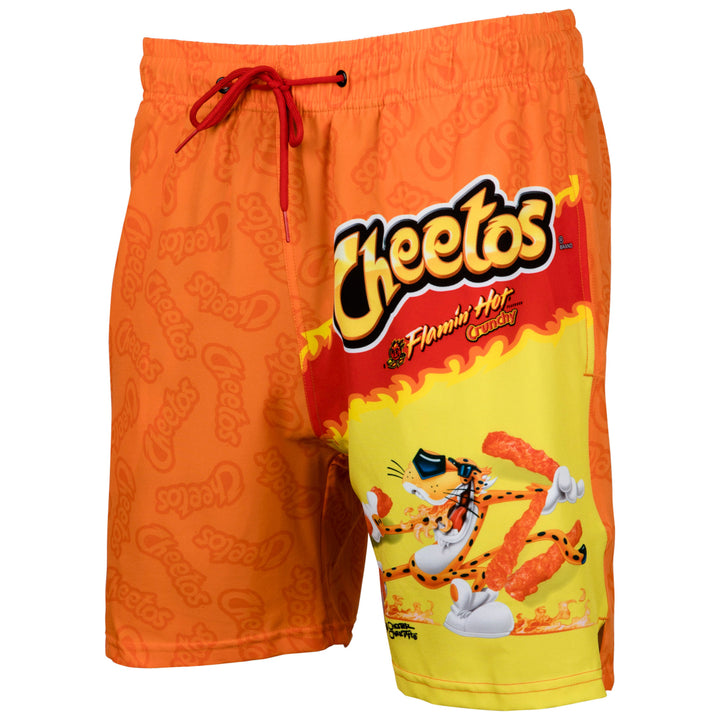 Flaming Hot Cheetos Bag 6" Inseam Lined Swim Trunks Image 6