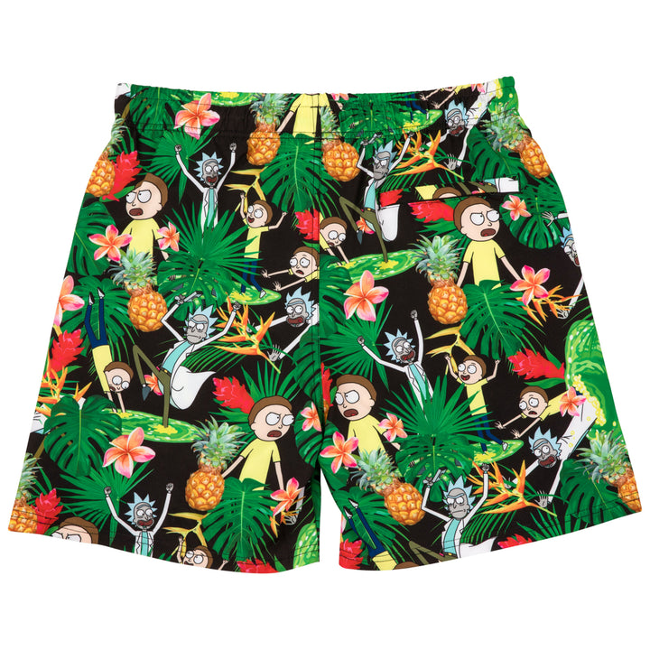 Rick And Morty Tropical Adventures 6" Inseam Lined Swim Trunks Image 3