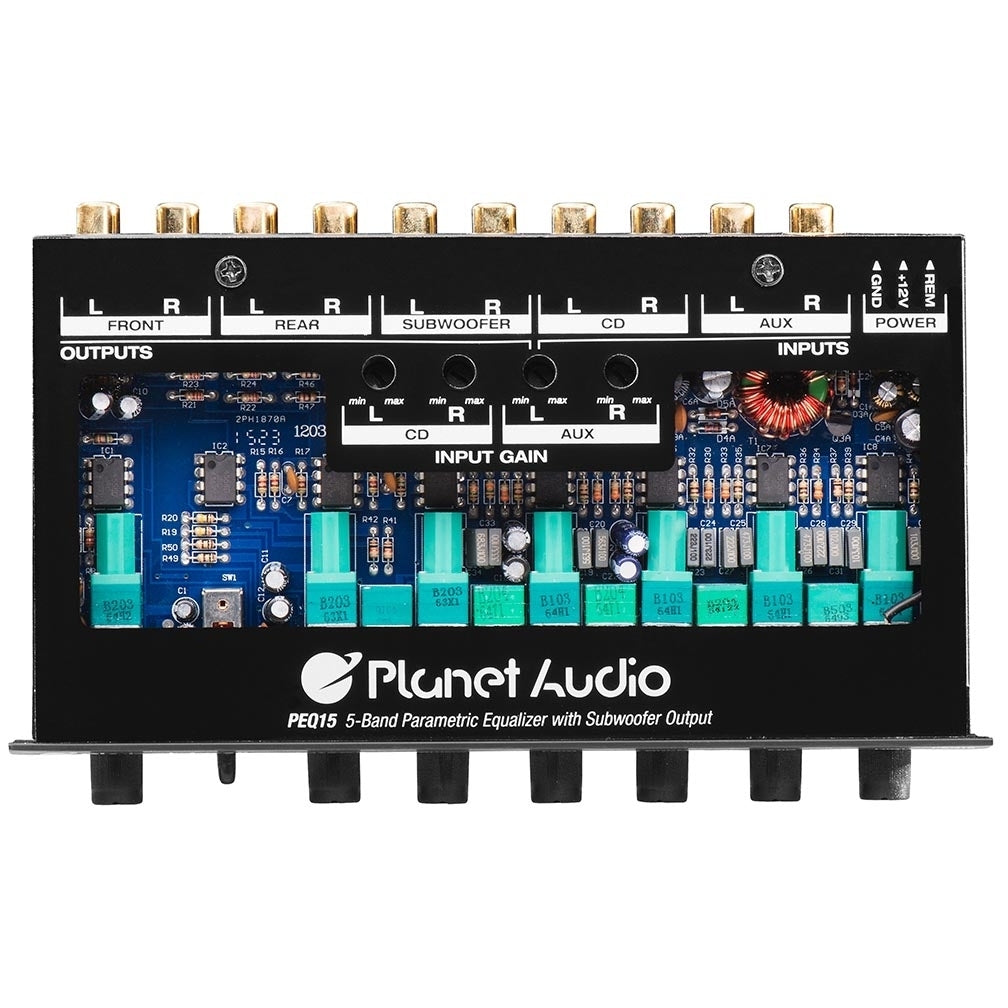 Planet Audio PEQ15 5 Band Half Din Pre Amp Car Audio Equalizer Image 3