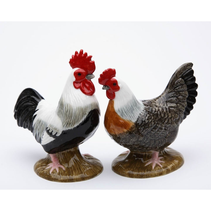 Ceramic Black and White Rooster Salt and Pepper ShakersHome DcorKitchen Dcor, Image 3