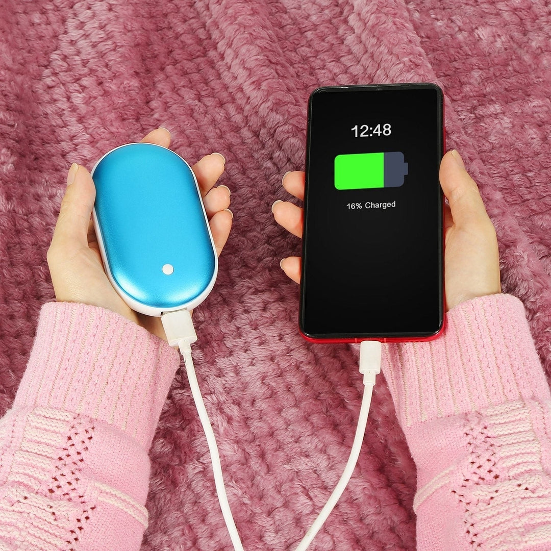Portable Hand Warmer 5000mAh Power Bank Rechargeable Pocket Warmer Double-Sided Heating Handwarmer Image 7