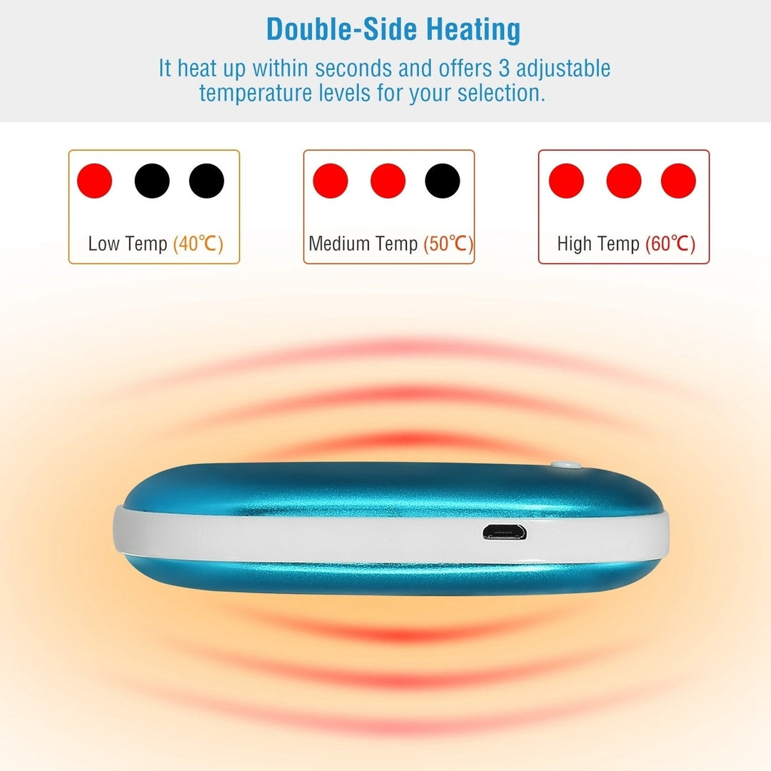 Portable Hand Warmer 5000mAh Power Bank Rechargeable Pocket Warmer Double-Sided Heating Handwarmer Image 10