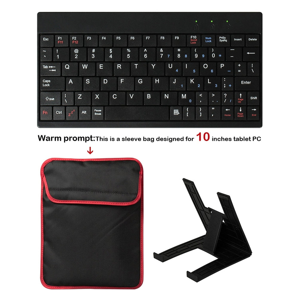 Tablet PC Sleeve Bag Case Stand For Tablet Under 10in with USB Mini Keyboard Two Layer Pockets Image 2