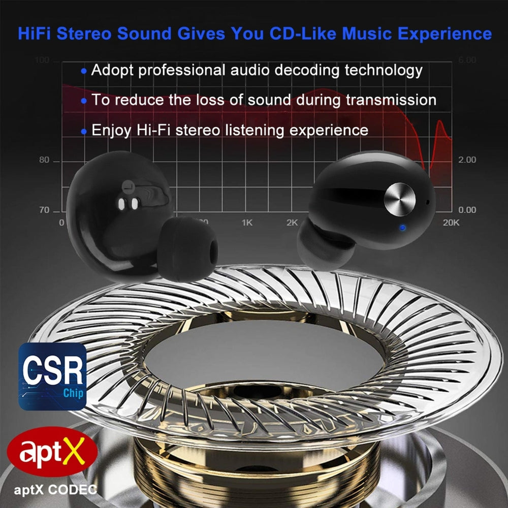 TWS True Wireless V4.2 Earbuds IPX4 In-ear stereo Earphone Hands-free Deep Bass Earpiece Image 2