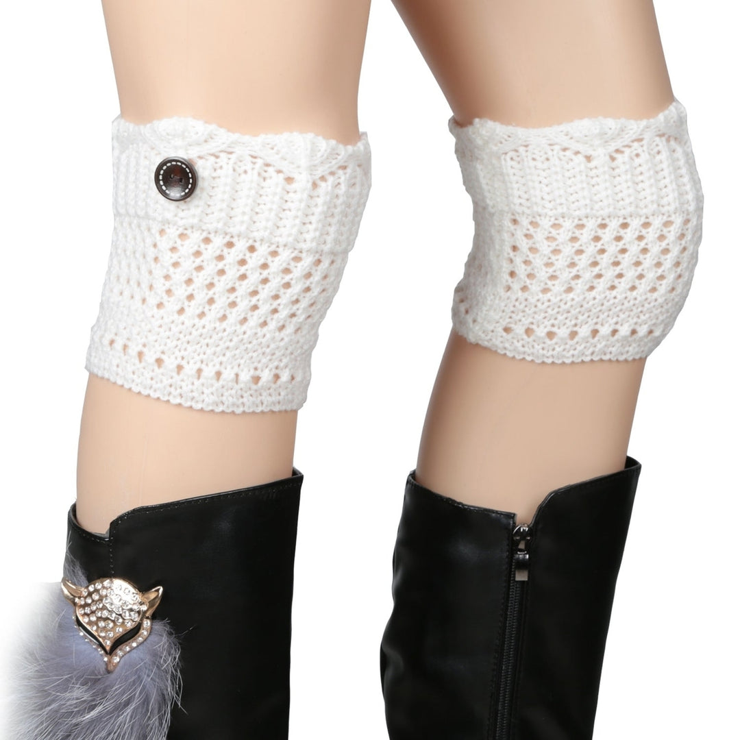 Women Winter Crochet Knit Leg Warmers Image 6