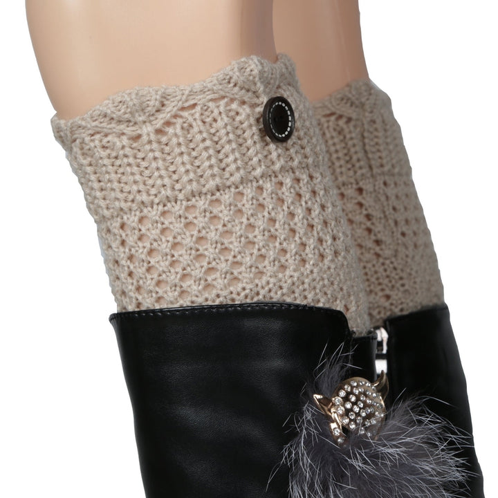 Women Winter Crochet Knit Leg Warmers Image 7