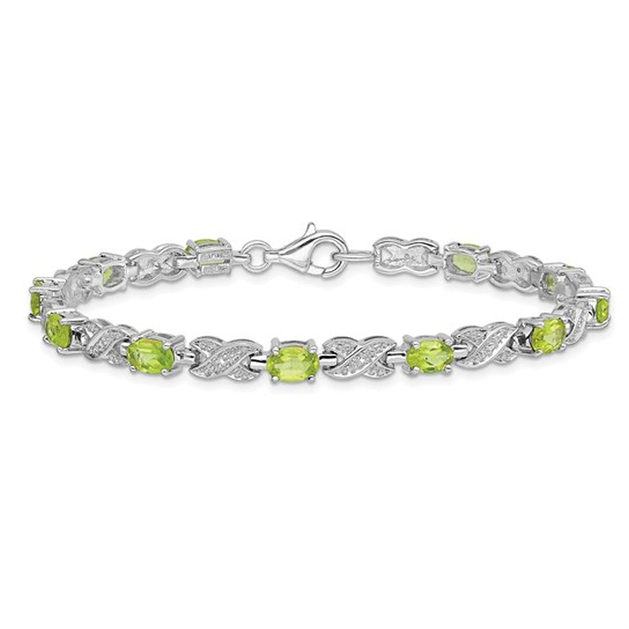 5.00 Carat (ctw) Peridot Infinity Bracelet in Sterling Silver Image 1