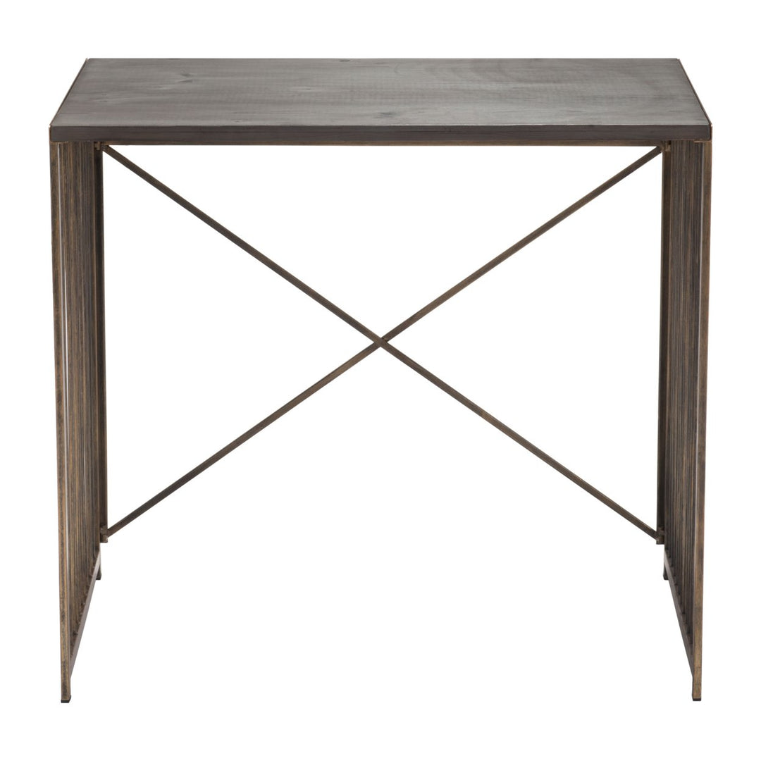 Zemo Desk Gray and Antique Bronze Image 3