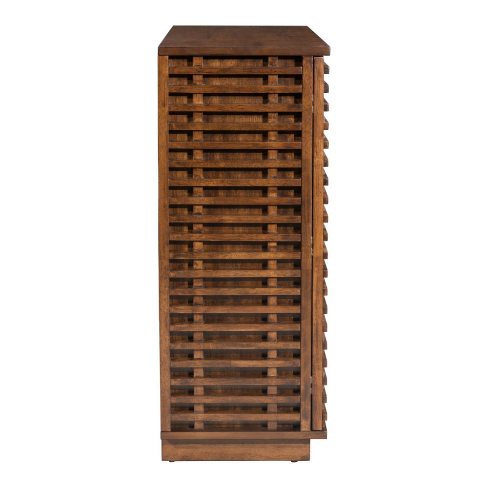 Linea Cabinet Walnut Scandinavian Design Solid Fir Wood Modern 2 Doors 2 Drawers Image 2