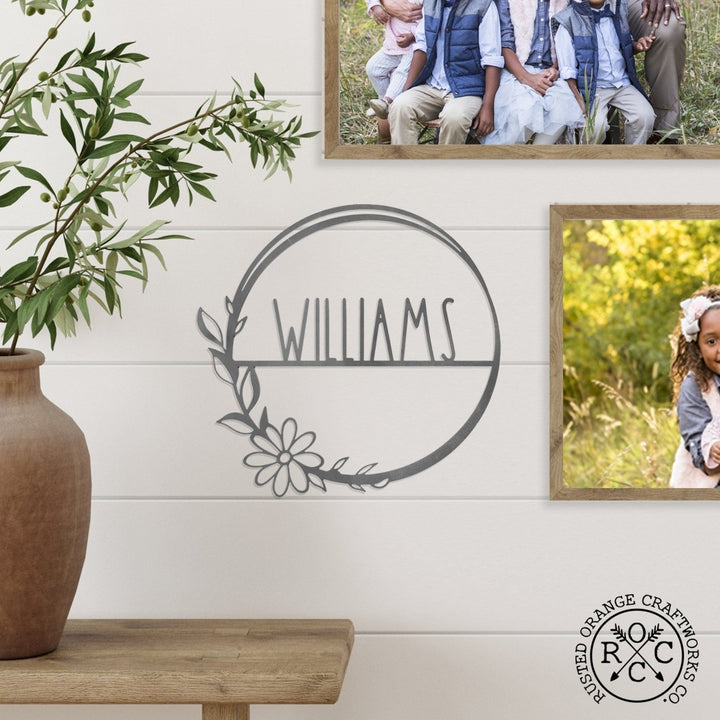 Flower Shop Collection - Personalized Family Custom Name Wall Sign for Wreath Image 1