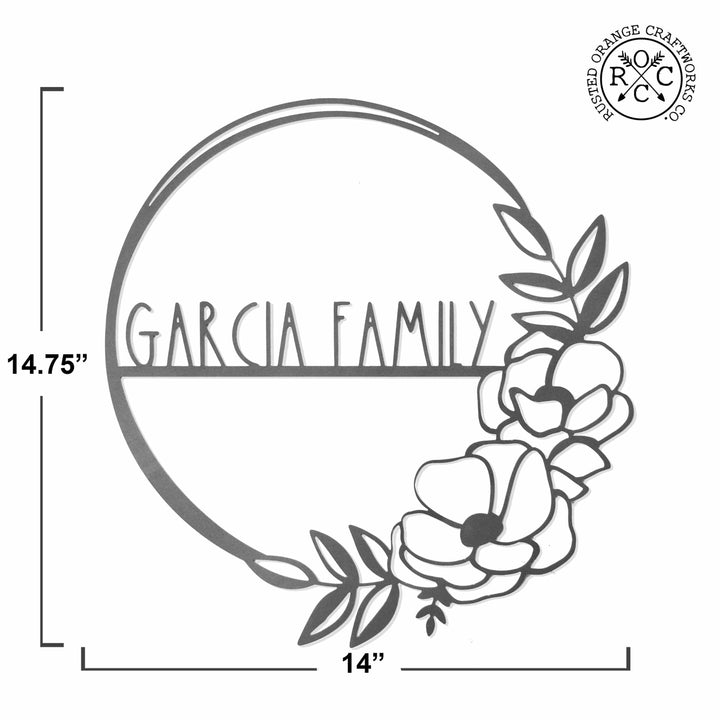 Flower Shop Collection - Personalized Family Custom Name Wall Sign for Wreath Image 9